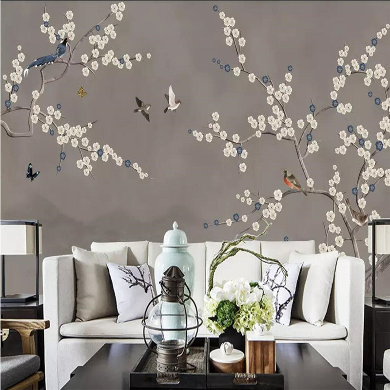 Chinese Style Flowers Birds  Wallpaper Mural