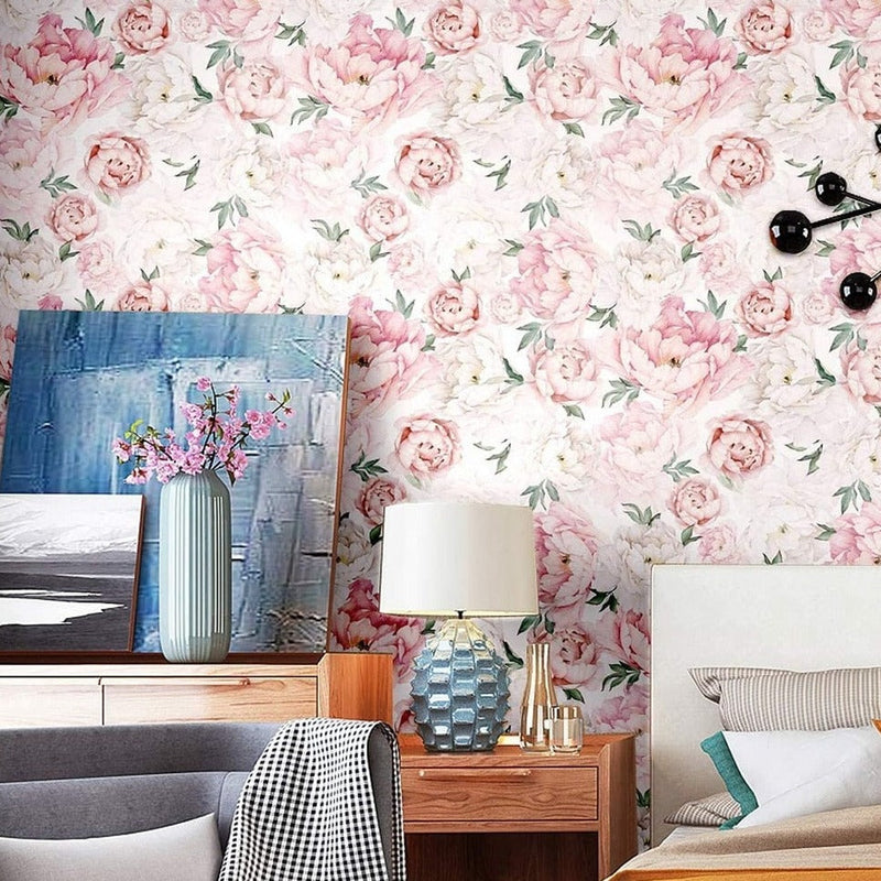 Mural Fresh Peony Flowers Floral Wallpaper