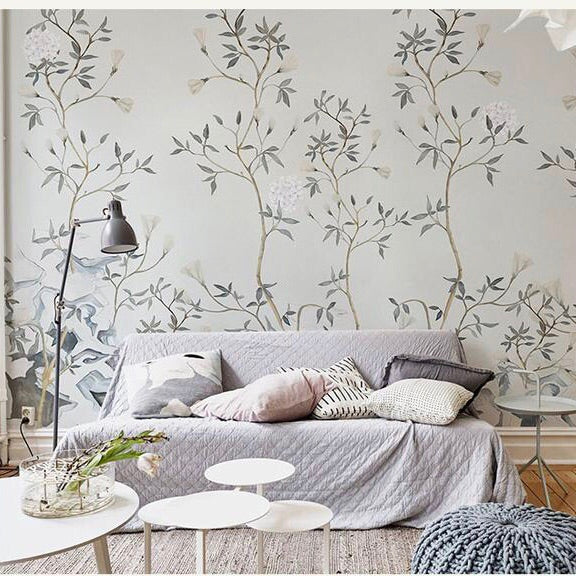 Chinese Style Design Wallpaper Mural Hand-painted Flower