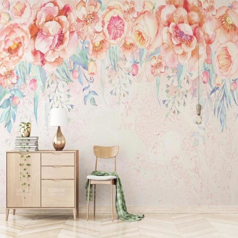 Flower girl's bedroom wallpaper