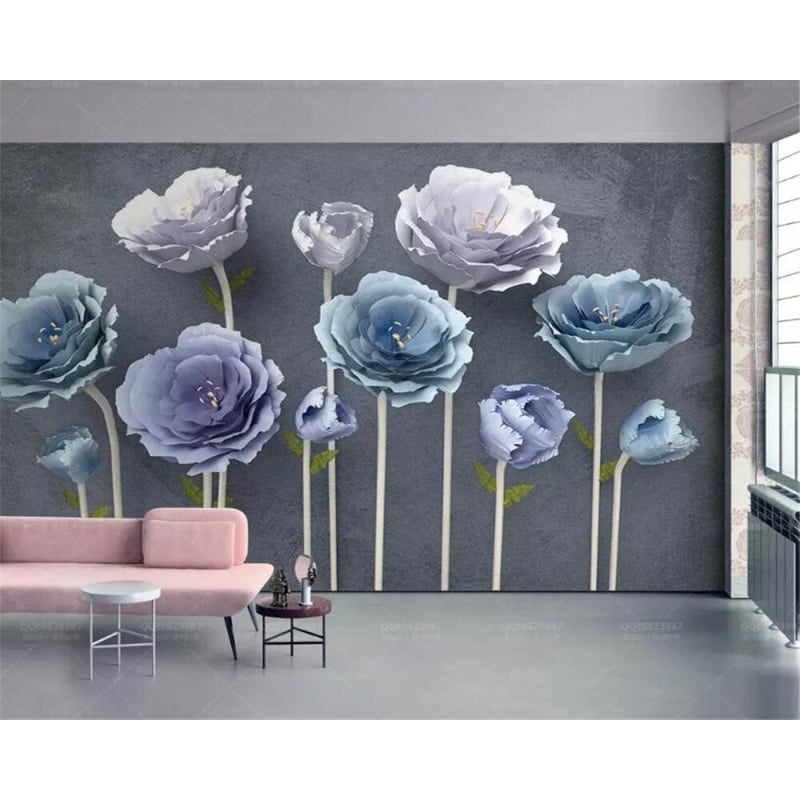 Papel pintado de flores de diseño. 