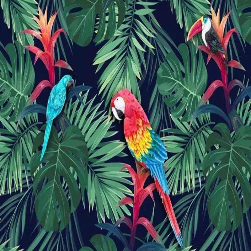 Jungle parrot wallpaper