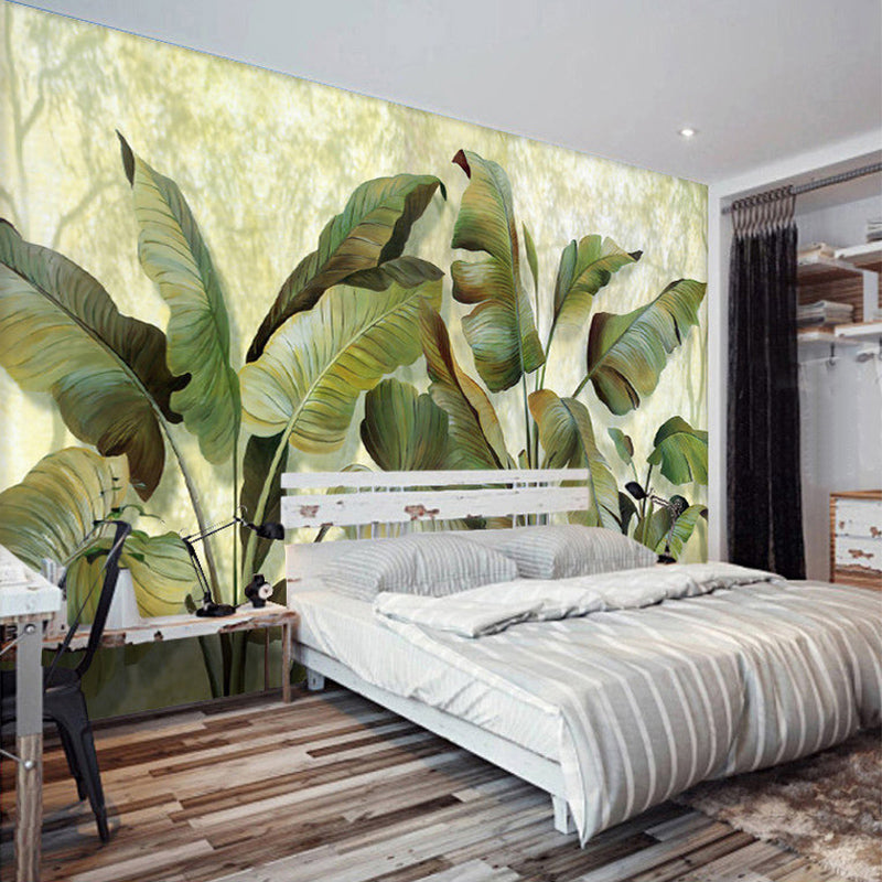 Green Banana Leaves Wallpaper Mural