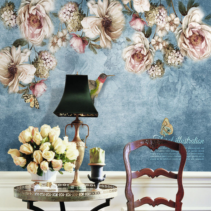 European Style Bold Blossoms Birds Wallpaper Mural