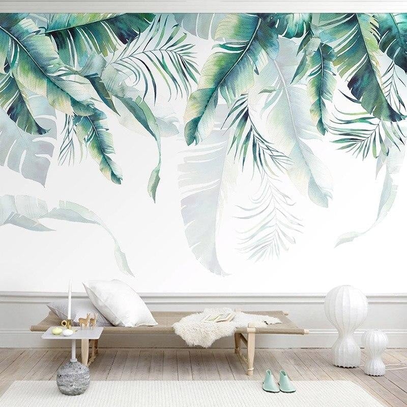 Jungle wallpaper headboard